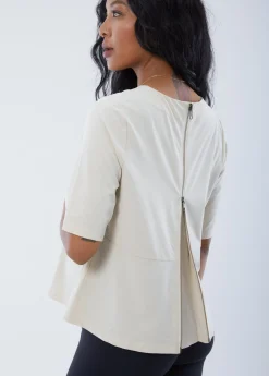 Zipper Back Maternity Top